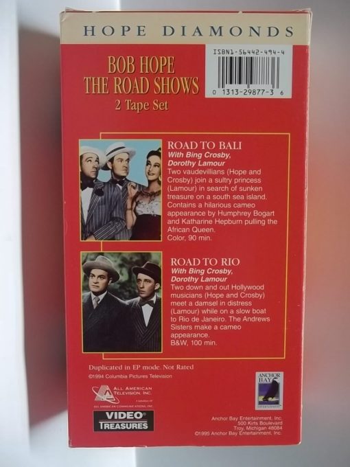 Bob Hope-Road Shows-Road to Bali and Road to Rio (Used VHS 2 Tape Set) - Image 3