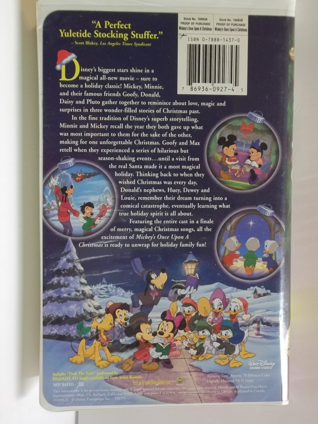 Mickey's Once Upon A Christmas(Used VHS)Animated 70 minutes CC ...